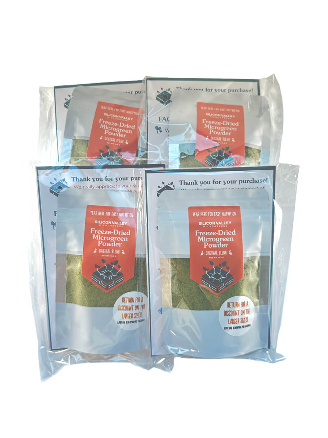 "Stocking Stuffer" bundle - Freeze-Dried Microgreen and Sprout Powder, 4 x 7 serving